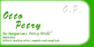 otto petry business card